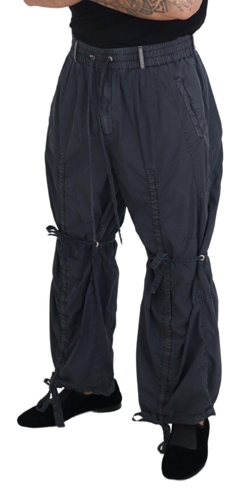 Dolce & Gabbana Blue Adjustable Drawstrings Men Trouser Pants