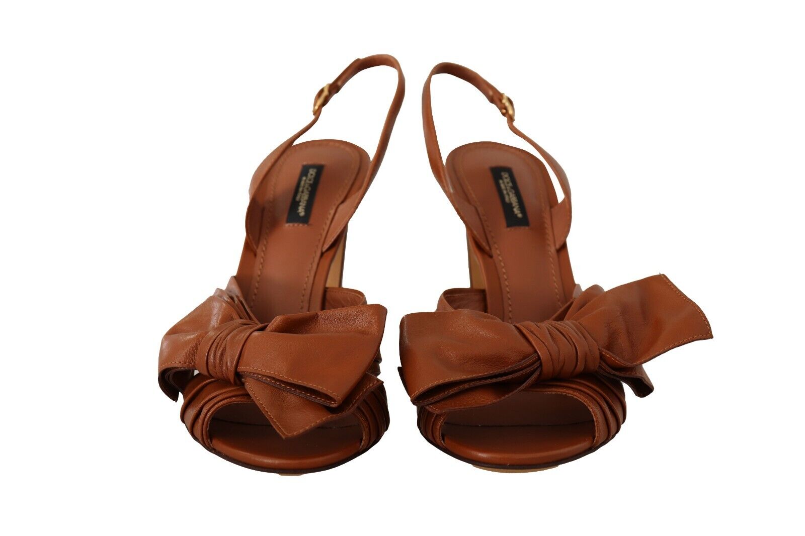 Dolce & Gabbana Brown Leather Ankle Strap Heels Sandals Shoes