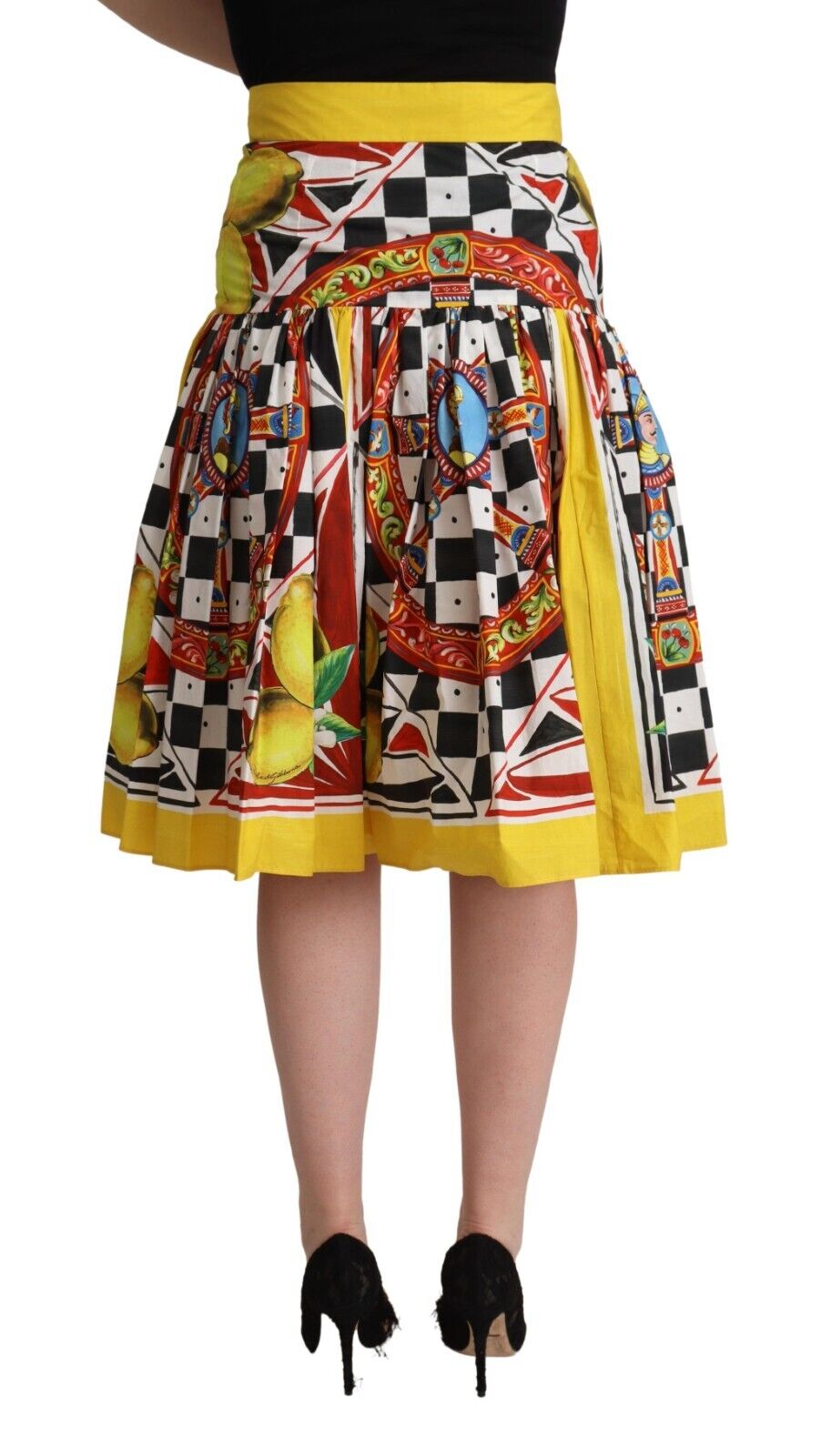 Dolce & Gabbana Multicolor Carretto High Waist A-line Pleated Skirt