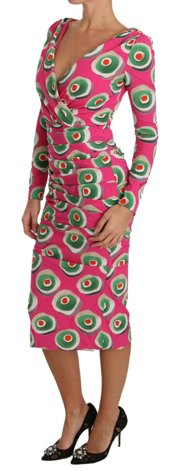 Dolce & Gabbana Pink Silk Cup Cake Sheath Stretch  Dress