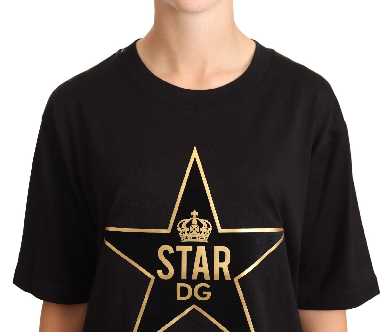 Dolce & Gabbana Black Crewneck D&G Logo Print T-shirt