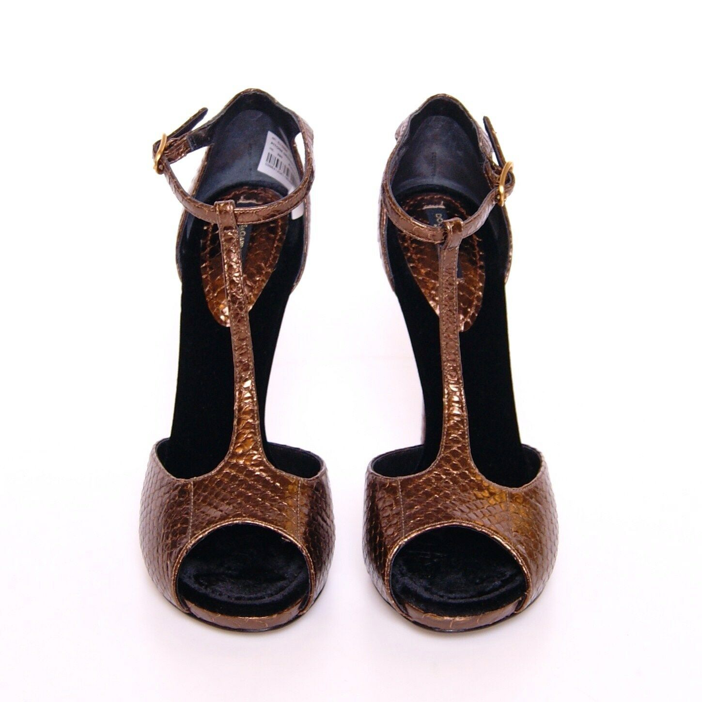 Dolce & Gabbana Bronze Leather Platform Pumps Shoes