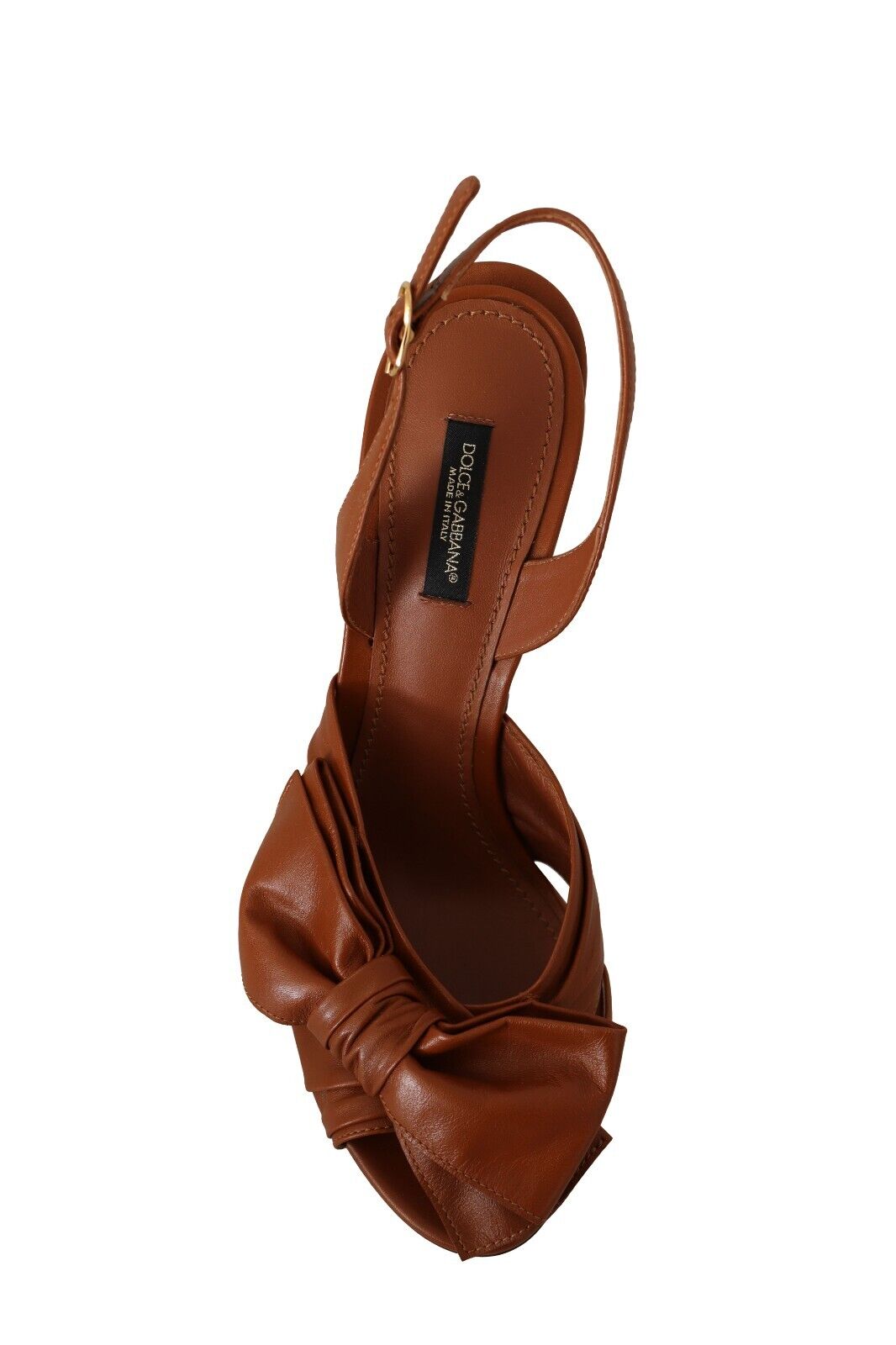 Dolce & Gabbana Brown Leather Ankle Strap Heels Sandals Shoes