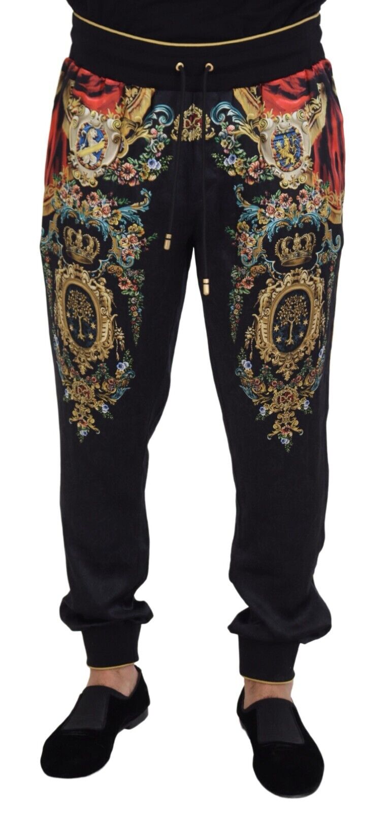 Dolce & Gabbana Black DG Albero Print Casual Jogger Pants