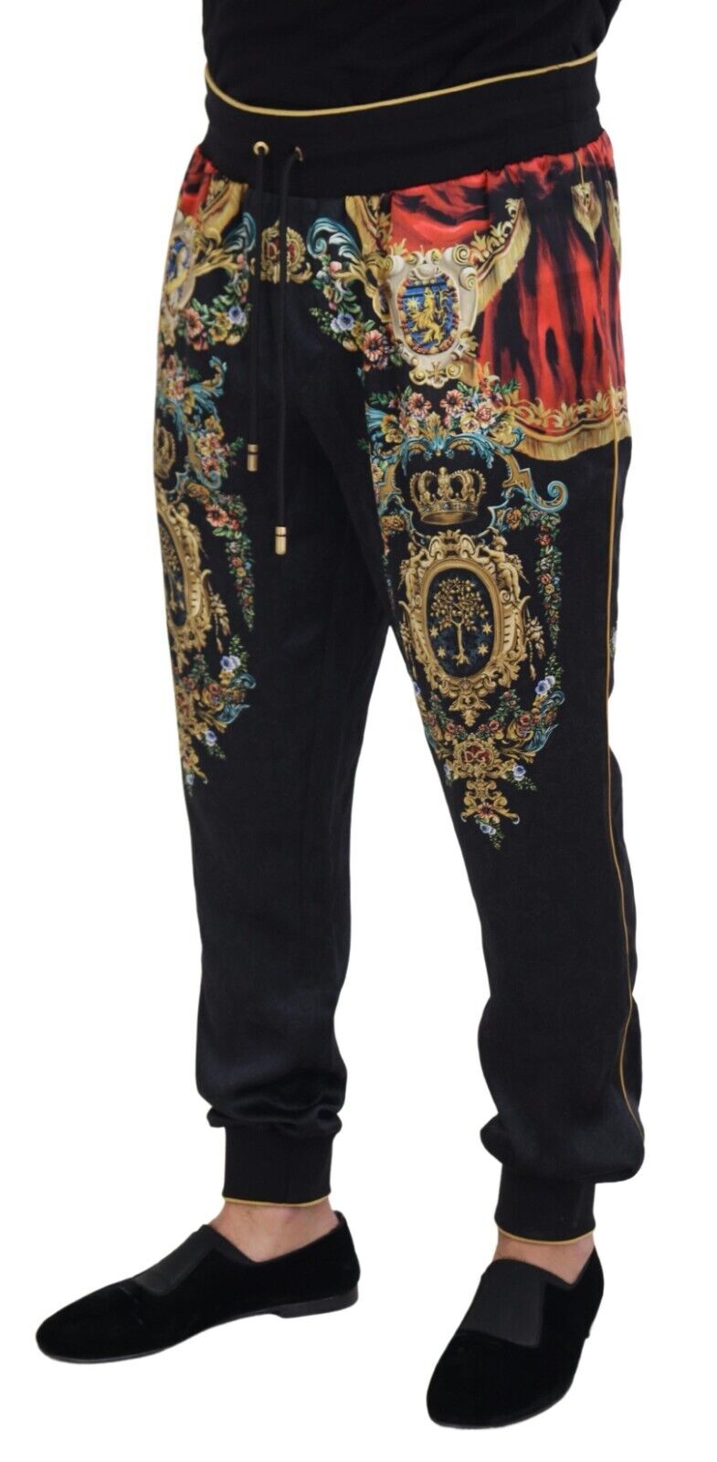 Dolce & Gabbana Black DG Albero Print Casual Jogger Pants