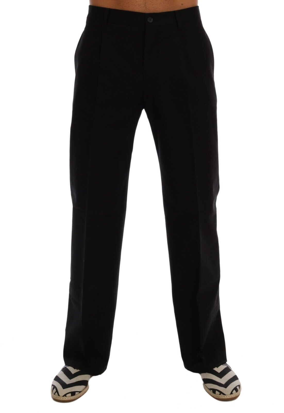 Dolce & Gabbana Black Men Straight Trouser Cotton Pants