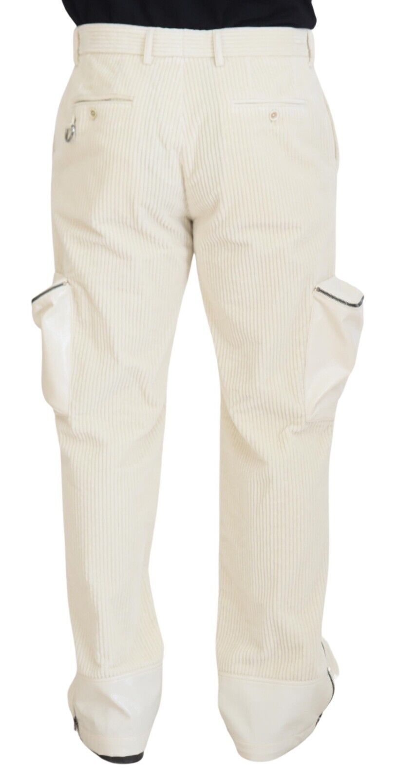 Dolce & Gabbana Off White Corduroy Zipper Pocket Trouser Pants