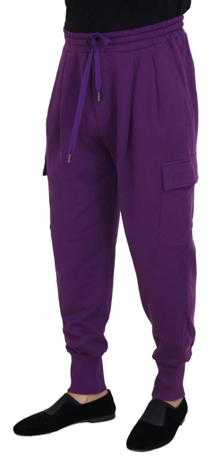 Dolce & Gabbana Purple Cotton Cargo Sweatpants Jogging Pants