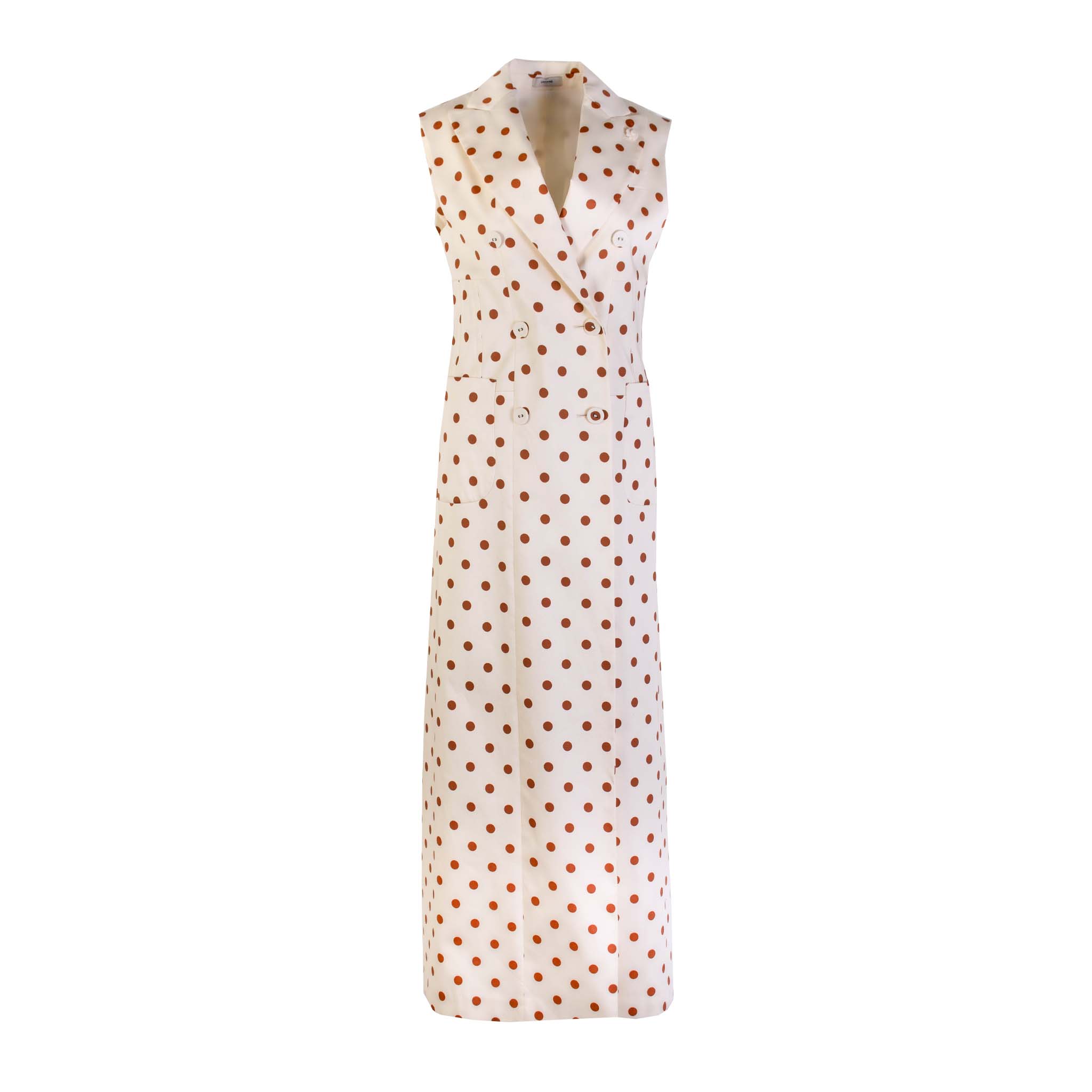 Lardini Polka Dots Sleeveless Long Dress